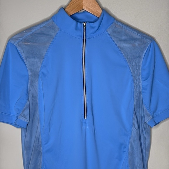 FITS Riding 1/4 Zip Short Sleeve Sun Shirt in Blue Women's Size XL - Picture 2 of 6